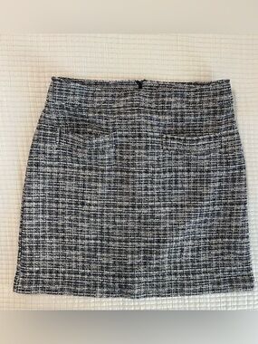 LOFT Black and White Tweed Mini Skirt